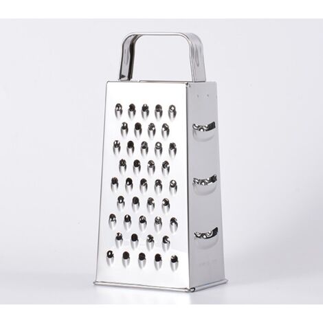 Grattugia in acciaio inox a quattro lati, affettatrice per verdure, frutta e patate, grattugia multifunzionale per formaggio, grattugia per grattugia, 9 pollici (1/4)