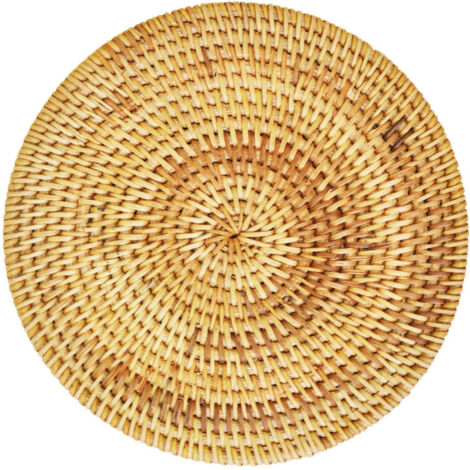 Tovaglietta rotonda in rattan, tovaglia da cucina, sottobicchiere, sottociotola, sottopiatto, cuscino isolante, tovagliette rotonde fatte a mano, 2 pezzi