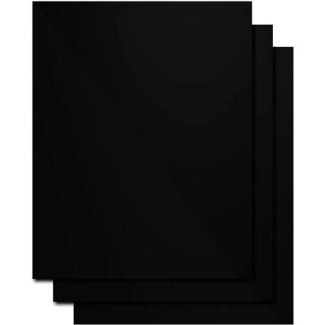 Set di 3 tappetini da forno per barbecue e forno 40 x 50 cm Tappetino da barbecue antiaderente riutilizzabile per barbecue a gas, a carbone o elettrici - Nero (0,2 mm) (1/5)