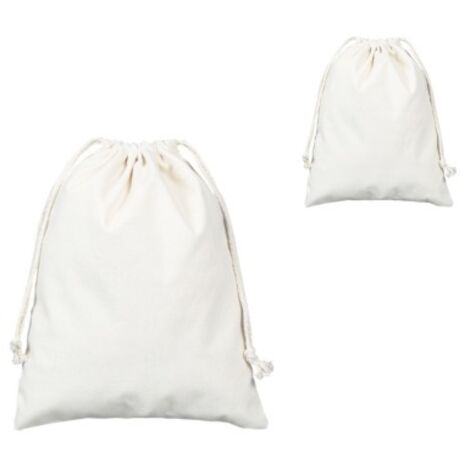 Sacchetti in tessuto di cotone, set da 10 pezzi - sacchetti con coulisse, sacchetti per il pane, sacchetti per frutta e verdura - conservazione - fai da te resistenti - 30 x 35 cm