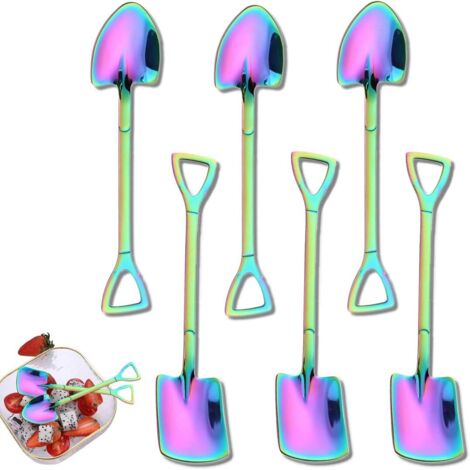 6 cucchiai in acciaio inox, cucchiaio creativo a forma di pala, cucchiaio rosso, cucchiaio per anguria, cucchiaino per tè al latte, cucchiaino da caffè, cucchiaino da zucchero, cucchiaino per gelato, (1/5)