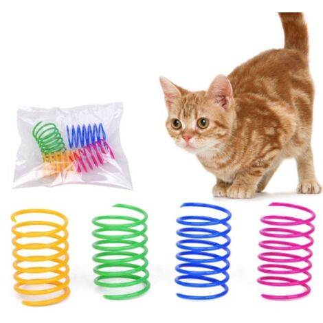 24 pezzi di giocattoli a molla colorati per gatti, giocattoli interattivi per gatti, giocattolo a molla a spirale interattivo in plastica resistente