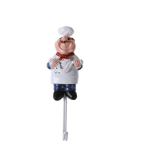 gancio appendiabiti da cucina a forma di cartone animato con corda adesiva, robusto gancio da parete in resina per cucina, bagno e soggiorno, senza lasciare tracce (Ramen Chef) (1/5)