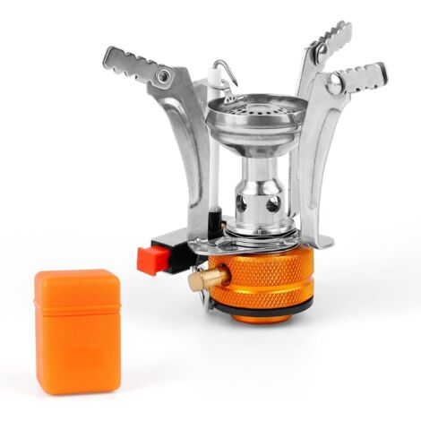 Adattatore per fornello da campeggio, adattatore per gas portatile, mini bruciatore integrato, adattatore per cartuccia valvola bombola propano piccola, fornello da campeggio, barbecue da esterno (arg (1/5)