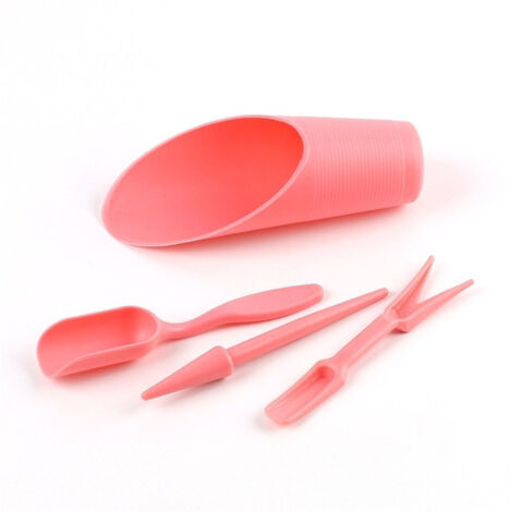 Set di attrezzi per piantare fiori, strumenti per la coltivazione e la cura delle piante da interno, mini attrezzi da giardino, kit per piantare piante grasse, 4 pezzi (rosa) (1/5)