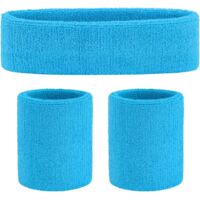 Set di fasce per capelli (3 pezzi) Polsino sportivo a righe, fascia antisudore, fascia antisudore in spugna, polsino per esercizi atletici, fascia da basket e fasce antisudore, fascia antisudore da 10