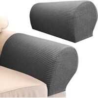 Copribraccioli impermeabili da 4 pezzi, copribraccioli per divani in poliestere elasticizzato, copridivano in spandex per divani reclinabili (grigio)
