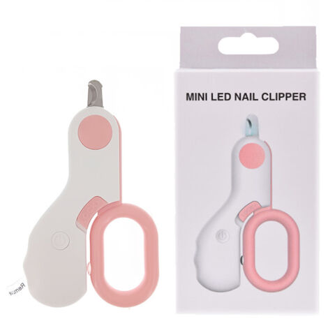 Cortaúñas profesional para perros y gatos con luz LED, tijeras para uñas de mascotas, cuidado personal, tijeras para uñas, productos para mascotas, color rosa (1/5)