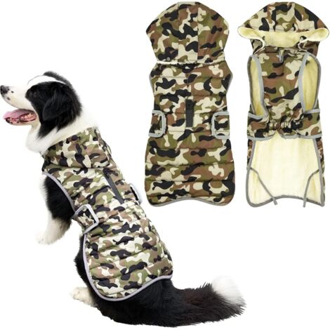 Chaqueta abrigada para perros, chaleco reflectante de forro polar para mascotas, sudadera impermeable para deportes al aire libre para perros y jinetes, chaquetas con arnés (1/5)