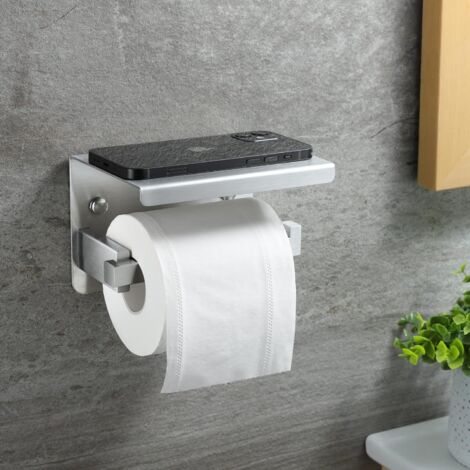 Portarrollos De Papel Higiénico Autoadhesivo, Acero Inoxidable Cromado, Negro, Sin Taladro, Para Baño