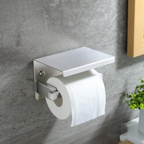 Portarrollos De Papel Higiénico Autoadhesivo, Acero Inoxidable Cromado, Negro, Sin Taladro, Para Baño