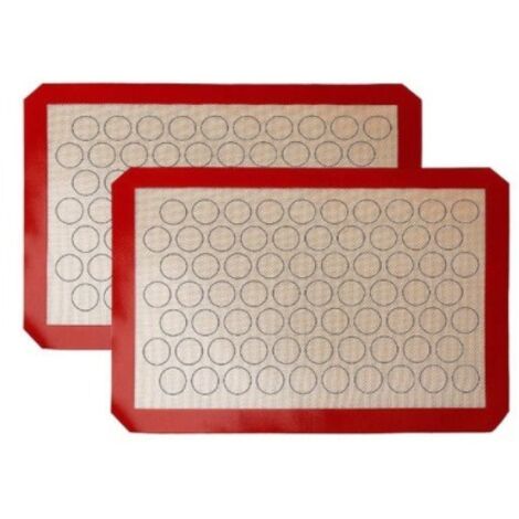 Tapetes de silicona para hornear (2 piezas) - Tapetes antiadherentes - Bandejas para hornear profesionales sin BPA - Herramientas perfectas para hornear galletas, macarrones y panes, 40 x 30 cm, base (1/3)