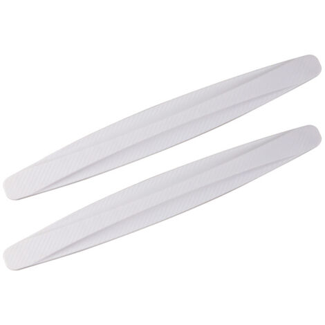 Dos tiras protectoras para parachoques de coche, diseñadas para proteger las esquinas de arañazos e impactos. (Blanco) (1/5)