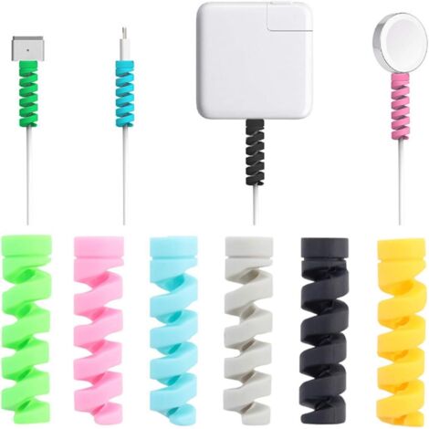 40 protectores de cable para cargadores tipo C, Lightning, teléfonos móviles, cables de carga, cables de ratón y cables USB. Colores aleatorios. (1/5)