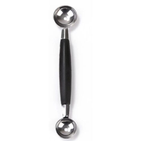 10 cucharas dobles para manzana - Cuchara para melón de acero inoxidable - Negra (1/4)