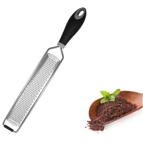 Rallador de cítricos y queso manual - Parmesano, limón, jengibre, ajo, nuez moscada, chocolate - Hoja de acero inoxidable - Apto para lavavajillas - Negro (1/5)