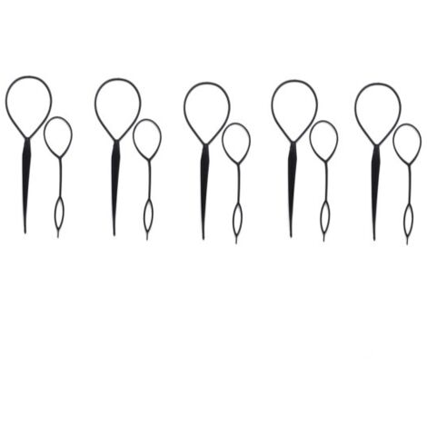 Conjunto de 10 accesorios para peinar el cabello, diadema negra para moños y rizos.