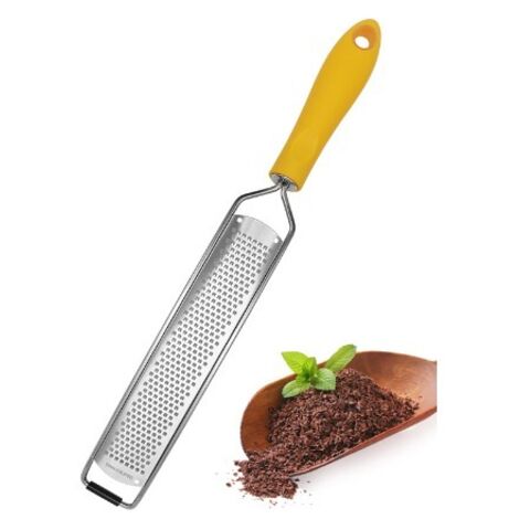 Rallador de cítricos y queso manual - Parmesano, limón, jengibre, ajo, nuez moscada, chocolate - Hoja de acero inoxidable - Apto para lavavajillas - Amarillo (1/5)