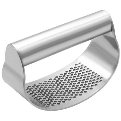 Prensa de ajo manual profesional de acero inoxidable, cortador y triturador de ajo, prensa de ajo con balancín, picador de ajo para moler y pelar, cortador de ajo, triturador de ajo con pelador de sil (1/4)