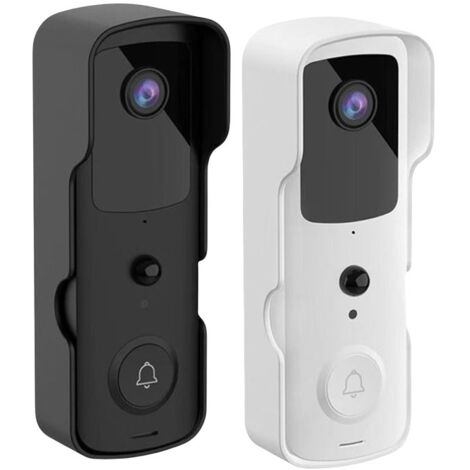 Timbre con video inteligente WiFi 1080P, timbre con video IP, cámara de audio bidireccional con Alexa, Echo Show y Google Home, 1 unidad (blanco)