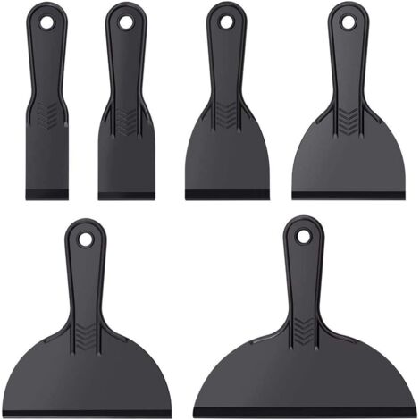 6 Espátulas de Plástico Calcomanías, Papel Tapiz, Embalajes, Parches, Películas para Autos, Pegatinas para Reparación y Pintura 1.5/2/3/4/6/8 Pulgadas Negras (1/5)