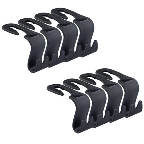 Ganchos para coche, soporte para bolsos en el asiento trasero (juego de 8, negro)