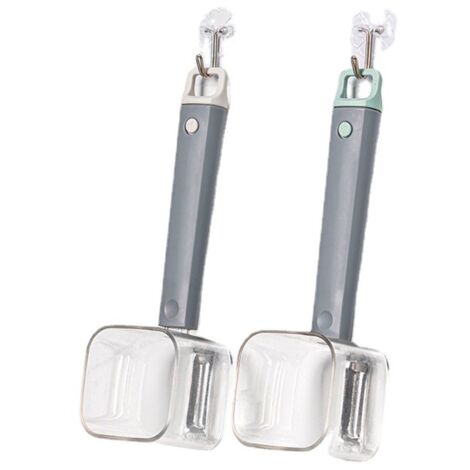 Juego de 2 peladores de acero inoxidable de un solo cabezal - Cuchillo creativo para pelar frutas y verduras con mango largo - Con almacenamiento - Color aleatorio (1/5)