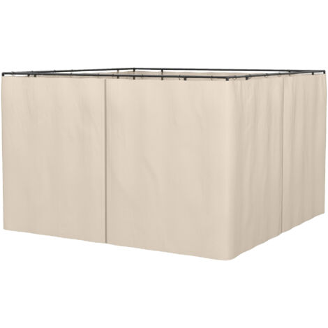 4 cortinas de repuesto para pérgolas de 3x3m, robustas, para postes y rieles deslizantes, doble cremallera, beige