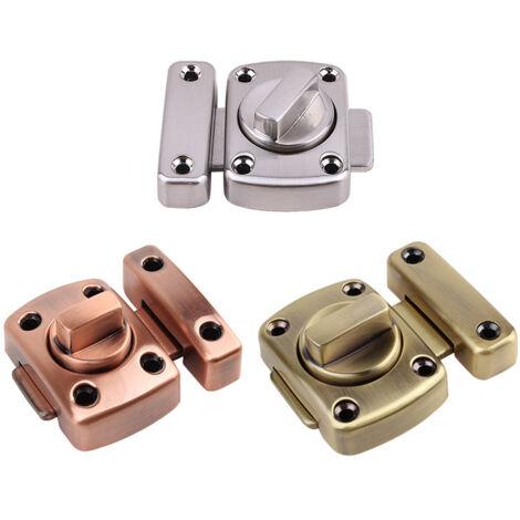 Cerradura antirrobo de metal fundido para puertas, pestillo de gancho, para puertas de baño, cerrojo de cerradura para puertas correderas de ángulo recto, 1 unidad (color acero)