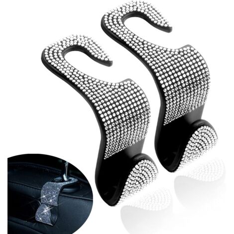 Gancho para reposacabezas de asiento de coche para bolso, cartera o compras, 2 unidades (blanco) (1/5)