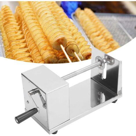 Cortador de patatas manual de acero inoxidable con mecanismo giratorio, corta patatas y verduras en espiral. (1/5)