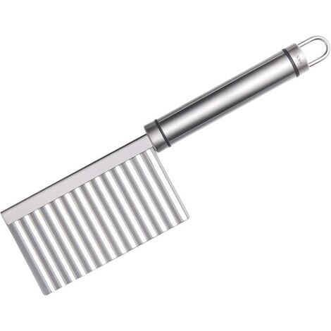 Cortador de guarniciones de acero inoxidable, cortador de patatas fritas onduladas, rebanador de verduras, rebanador ondulado, rebanador de patatas para patatas, verduras y frutas. (1/5)