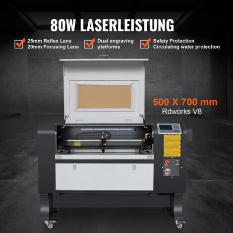 SIHAO 80W CO2 Laser Graviermaschine 500x700mm Laserschneiden Lasergraviere RUIDA