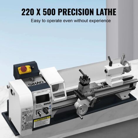 SIHAO Metalldrehmaschine 1500W Drehmaschine Präzisionsdrehmaschine 220×500mm