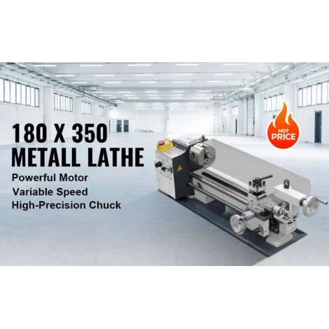 SIHAO 180x350mm Metalldrehmaschine 750W Mini-Drehmaschine Tischdrehmaschine