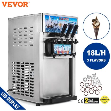 Sihao Commercial Soft Serve Macchina per gelati Macchina per gelati Gelato 3 gusti 18L/H