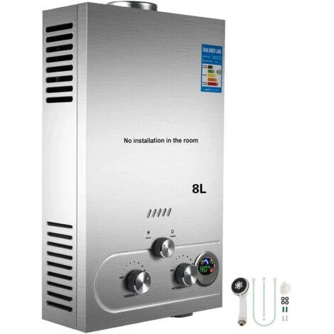 Calentador de agua LPG Prapane Durchlauferhitzer Warmwasserbereiter Boiler 18L