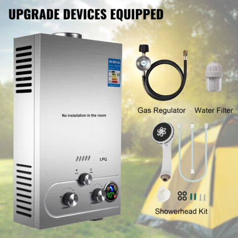 Calentador de agua LPG Prapane Durchlauferhitzer Warmwasserbereiter Boiler 18L