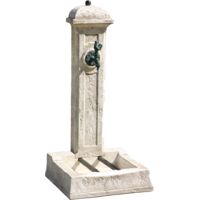Fontaine de jardin Colonne Longchamp en pierre reconstituée