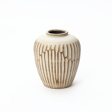 Keramikvase im Vintage-Look, beige, Höhe 23,5 cm