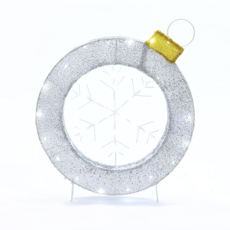 Weiße LED-Schneeflocke im Ring-Design – Leuchtende Weihnachtsdeko für Innen und Außen