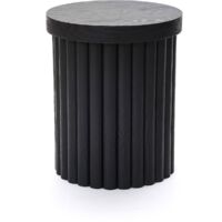 Runder Blickfang für Ihr Wohnzimmer: Couchtisch aus MDF mit PU-Holzdessin in Schwarz, Ø 60 cm, 5 cm stark