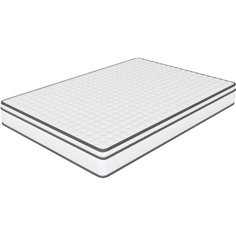 Matratze 140x190 cm Taschenfederkern – 25 cm Höhe – 9 Komfortzonen Schaum – Modernes Doppelbett-Modell