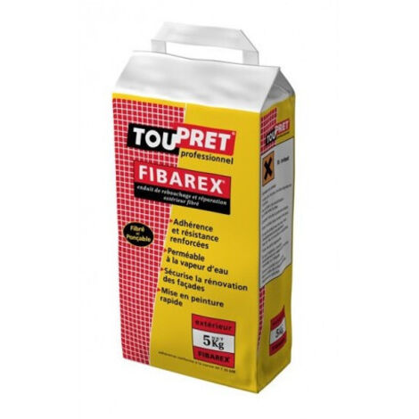Toupret – Enduit de rebouchage fibré 5kg – Pour réparations extérieures – Résistant aux chocs – Application facile sur fissures et trous