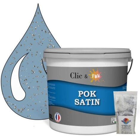 Peinture Effet Pailleté pour Murs & Plafonds - POK PAILLETTE - 10L - Bleu d'Horizon (1/4)