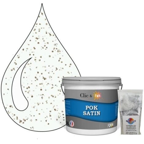 Peinture Effet Pailleté pour Murs & Plafonds - POK PAILLETTE - 2,5L - Blanc Grisé (1/4)