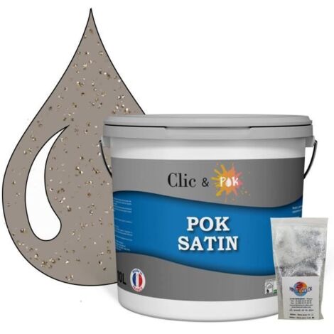 Peinture Effet Pailleté pour Murs & Plafonds - POK PAILLETTE - 10L - Taupe Chocolatée (1/4)