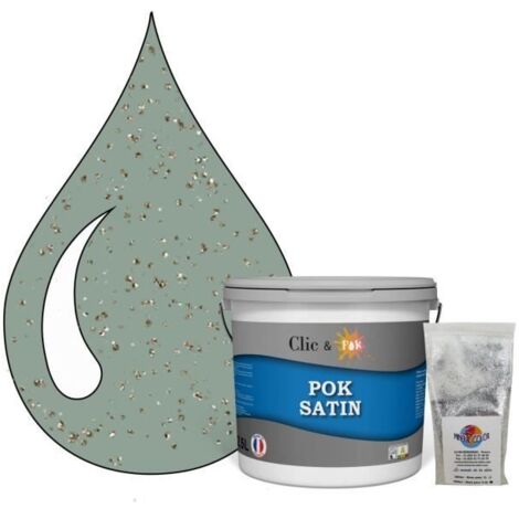 Peinture Effet Pailleté pour Murs & Plafonds - POK PAILLETTE - 2,5L - Vert Grisé (1/4)