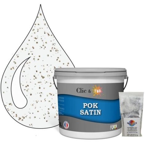 Peinture Effet Pailleté pour Murs & Plafonds - POK PAILLETTE - 5L - Blanc Oxydé (1/4)