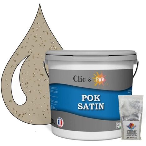 Peinture Effet Pailleté pour Murs & Plafonds - POK PAILLETTE - 10L - Lin Foncé (1/4)